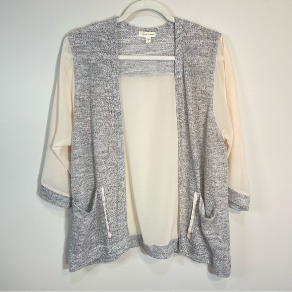 Silence and Noise Sheer Open Front Cardigan 3/4 Sleeve Size Womens Small - Picture 8 of 8